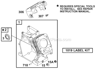 Page A Diagram and Parts List for 124432 8001 Briggs and Stratton Engine